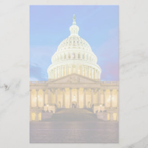 The United States Capitol at blue hour Stationery