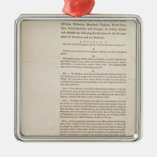 The United States Constitution, 1787 Metal Tree Decoration