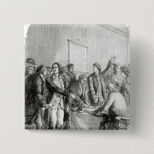 The United States Declaration of Independence 15 Cm Square Badge