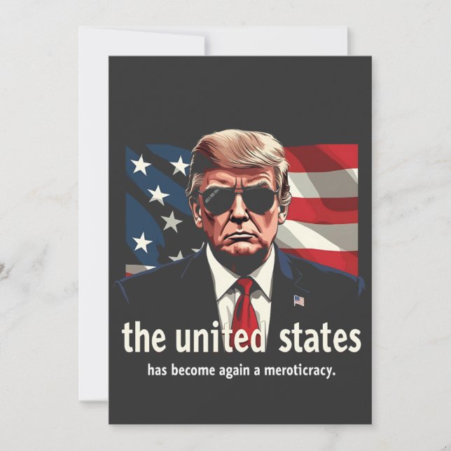 The United States Has Become a Meritocracy Again Announcement (Front)