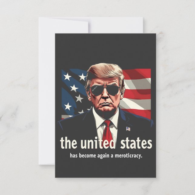 The United States Has Become a Meritocracy Again Thank You Card (Front)