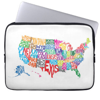 The United States in Names Laptop Sleeve