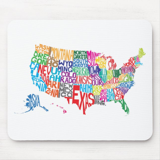 The United States in Names Mouse Pad (Front)