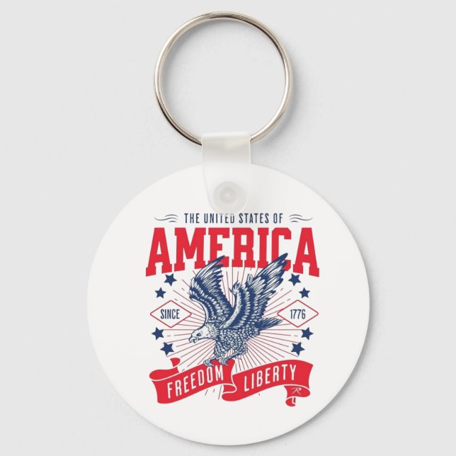 The United States of America - Freedom & Liberty Key Ring (Front)