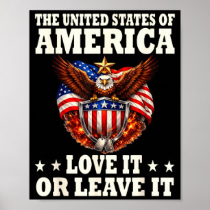 The united states of america love or leave eagle poster