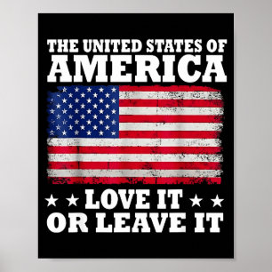 The united states of america love or leave flag poster