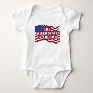 The United States of America with flag distressed Baby Bodysuit
