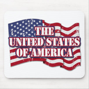 The United States of America with flag distressed Mouse Pad
