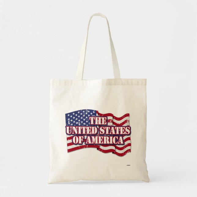 The United States of America with flag distressed Tote Bag (Front)
