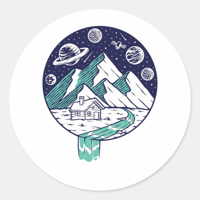 The Universe in my Cup Classic Round Sticker (Front)