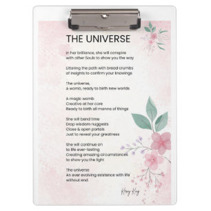 The Universe - Uplifting Empowerment Poem Clipboard
