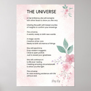 The Universe - Uplifting Empowerment Poem Poster