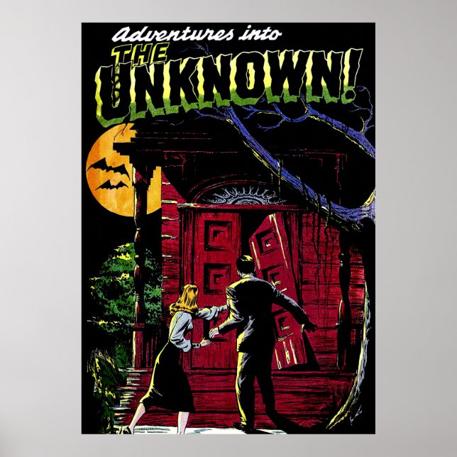 The Unknown Haunted House Vintage Comics Poster (Front)