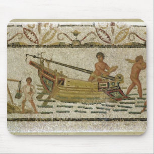The unloading of a ship mouse pad