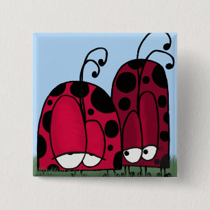 The Unrequited Love Ladybug Illustration 15 Cm Square Badge