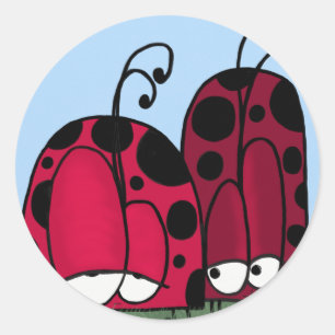 The Unrequited Love Ladybug Illustration Classic Round Sticker