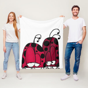 The Unrequited Love Ladybug Illustration Fleece Blanket