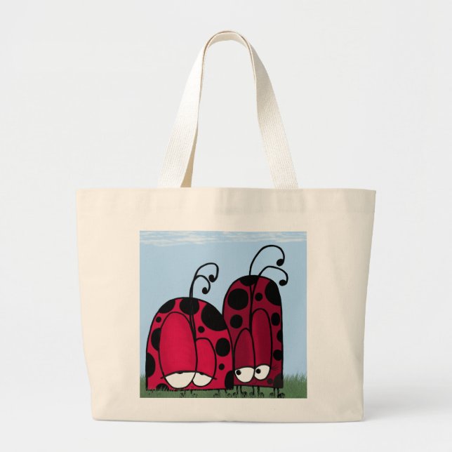 The Unrequited Love Ladybug Illustration Large Tote Bag (Front)
