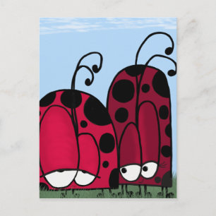 The Unrequited Love Ladybug Illustration Postcard
