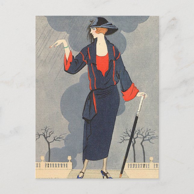 The Untimely Rain by George Barbier Postcard (Front)
