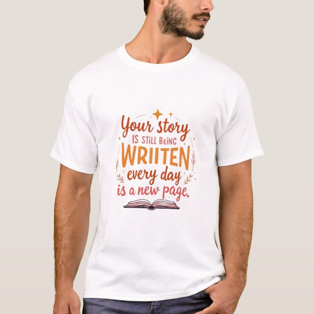  The Unwritten Chapter: Book & Stars Art T-Shirt (Front)