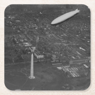 The US Airship 'USS Los Angeles' ZR3 flying over Square Paper Coaster