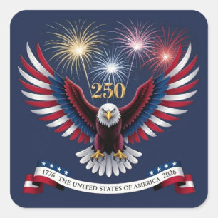 The USA 250 Years Square Sticker