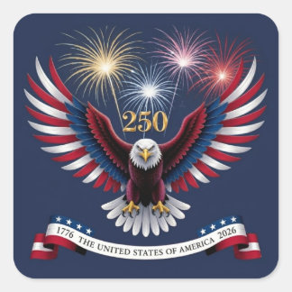 The USA 250 Years Square Sticker