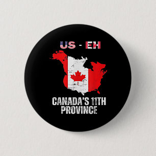 The Usa Canada’s 11th Province Funny Us-eh Useh 6 Cm Round Badge