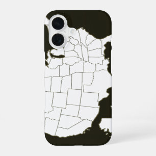 The USA map in black and white iPhone 16 Case