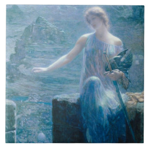 The Valkyrie's Vigil (Elegant Lady in a Castle) Tile