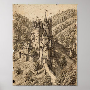 The Valley Citadel Print — Biblical Hand-Drawn Cas