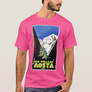 The Valley Of Aosta Italian Alps Travel Poster Art T-Shirt