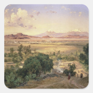 The Valley of Mexico from the Low Ridge of Tacubay Square Sticker
