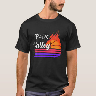 The Valley Oop Rally PHX Flaming Basketball Retro T-Shirt