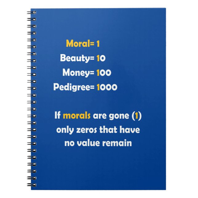 The Value of Morals in Life Notebook (Front)