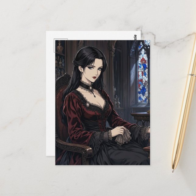The Vampire Lady Postcard (Front/Back In Situ)