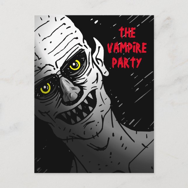 The Vampire Party Halloween Invitation Postcard (Front)