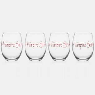 The Vampire Satires Script Stemless Wine Glass