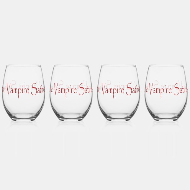 The Vampire Satires Script  Stemless Wine Glass (Back)