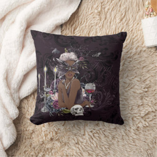 The Vampiress   Moody Gothic Vampy Glam Dark Skin Cushion