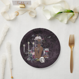The Vampiress Moody Gothic Vampy Glam Dark Skin Paper Plate