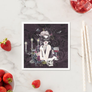 The Vampiress   Moody Gothic Vampy Glam Pale Skin Napkin