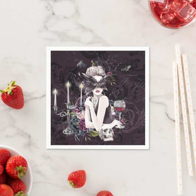 The Vampiress | Moody Gothic Vampy Glam Pale Skin Napkin (Insitu)