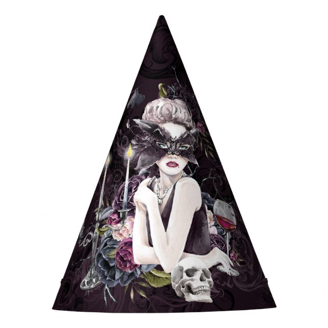 The Vampiress | Moody Gothic Vampy Glam Pale Skin Party Hat (Front)