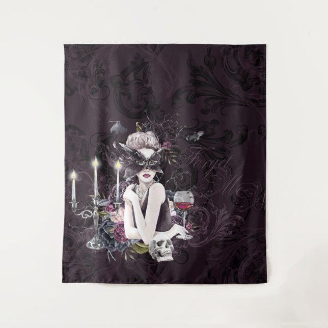 The Vampiress | Moody Gothic Vampy Glam Pale Skin Tapestry (Front)