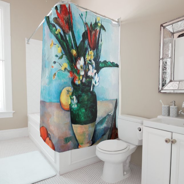 The Vase of Tulips, Paul Cezanne Shower Curtain (In Situ)