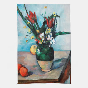 The Vase of Tulips, Paul Cezanne Tea Towel