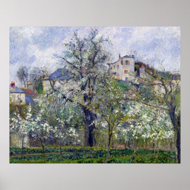 The Vegetable Garden with Trees in Blossom Poster (Front)
