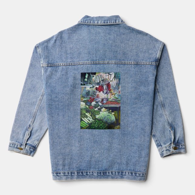 The Vegetarian Club Meets Here on Tuesday's Aftern Denim Jacket (Back)